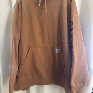 Carhartt Men's Brown Hoodie with Logo Sleeve
